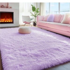 Lavender Fluffy Area Rug